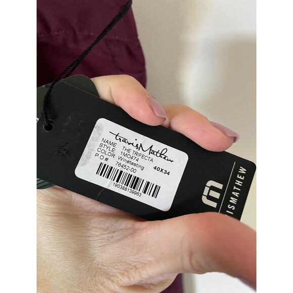 Travis Mathew Lightweight Chino Golf Pant Wine Red Purple Size 40x34 NEW - Picture 7 of 8